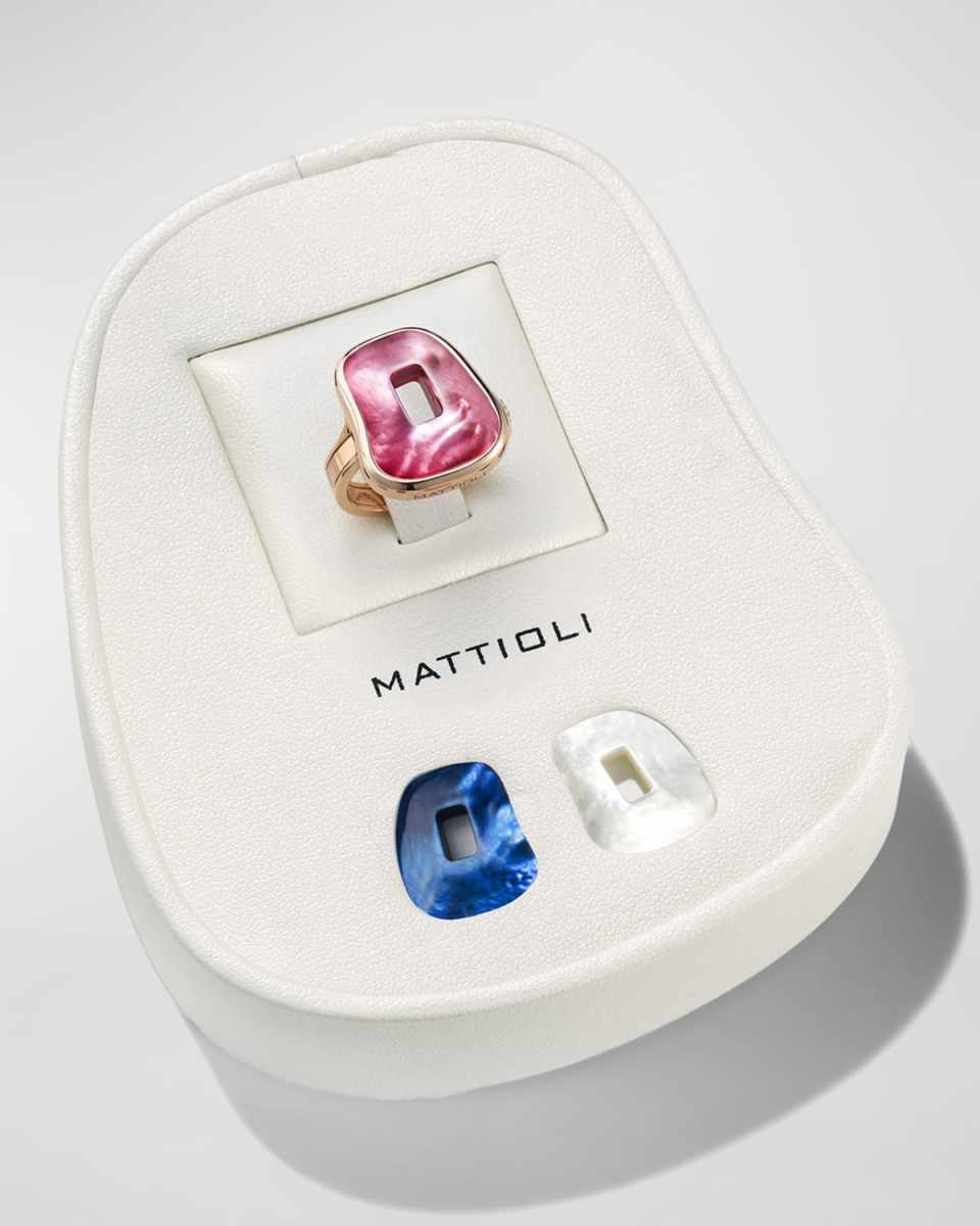 18K Rose Gold Small Interchangeable MOP Puzzle Ring
